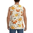 thumbnail image 4 of Pofeuu Flower Fox Print Men's Muscle T-Shirt, Sleeveless, Muscle Tank, Classic Muscle Tee Top For Men Casual Sleeveless Muscle T-Shirt Trendy Clothes-X-Large, 4 of 7