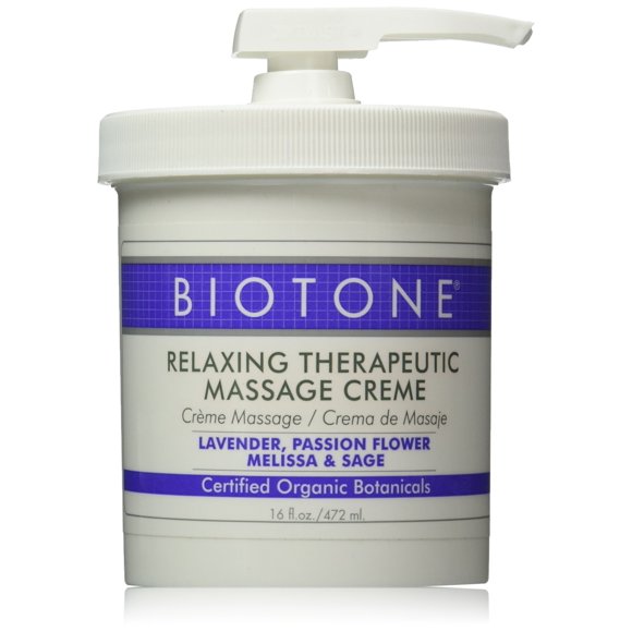 Crema de masaje Biotone Relajante Terapéutica de 480 ml con bomba
