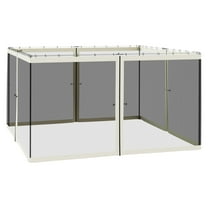 12' x 12' Universal Replacement Mesh Sidewall Netting for Patio Gazebos and Canopy Tents with Zippers, (Sidewall Only), Cream