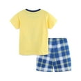 thumbnail image 3 of HILEELANG Toddler Boy Summer Short Sets Outfits Cotton CrewNeck Yellow Airplane Short Sleeve Playwear Sets 5T, 3 of 5