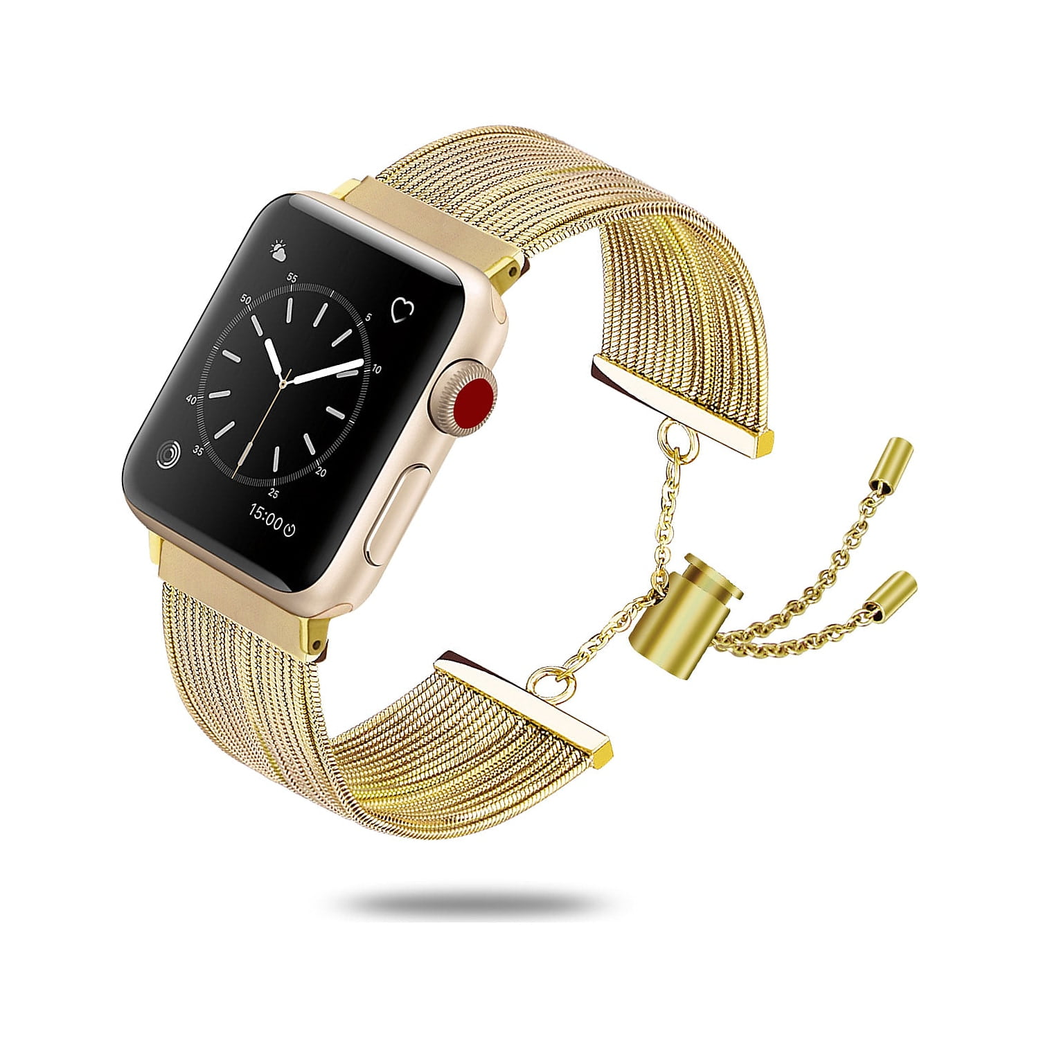 Worryfree Gadgets Alloy Metal Tassel Wristband for Apple Watch Gold 38/40/41mm (SS012GLD-38)