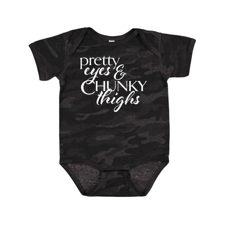 

Inktastic Pretty Eyes and Chunky Thighs Gift Baby Boy or Baby Girl Bodysuit