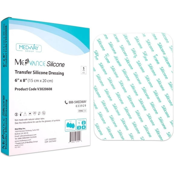 MedVance Transfer Silicone Foam Dressing, 6"x8" 5 Pack