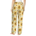 thumbnail image 3 of Picia Watercolor With Sunflowers Womens Soft Woven Cotton Elastic Waistband Sleep Pajama Pant Lounge Sleep Pant With Pockets And Drawstring-Medium, 3 of 9