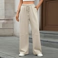 thumbnail image 5 of NJWS Womens High Waisted drawstring Sweatpants Wide Leg Baggy Lounge Jogger Pants With Pockets, 5 of 8