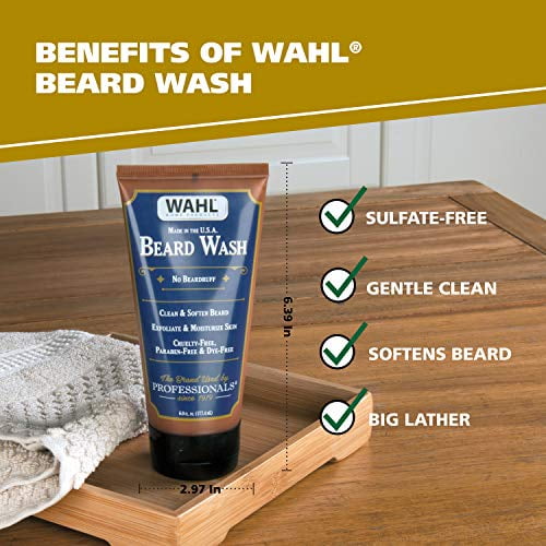 WAHL Wahl Body Wash & Shampoo Shower Combo Kit with Essential Oils for Men  - Restorative, Nourishing, Exfoliating & Moisturizing with Meadowfoam Seed  Oil, Clove Oil & Moringa Oil 