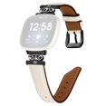 thumbnail image 1 of For Fitbit Versa 3/Versa 4/Sense/Sense 2 Black Buckle Watch Strap Genuine Cowhide Leather Wristband, 1 of 5