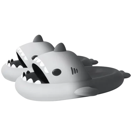 

QYA Gradient Color Cartoon Shark Style Slides For Men Women Novelty Non-Slip Slip-on Slippers For Bathroom Beach Pool