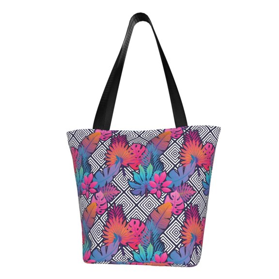 Sikiie Tropical Leaves Shoulder Bag Casual Hobo Crossbody Tote Bag for Women and Men Large Purse Messenger Bag Travel Work