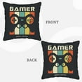 thumbnail image 7 of DouZhe Velvet Decorative Throw Pillow Covers Set of 2, Soft Square Cushion Cover with Invisible Zipper Gamer Gamepad Joysticks Printing, 20"x20", 7 of 7