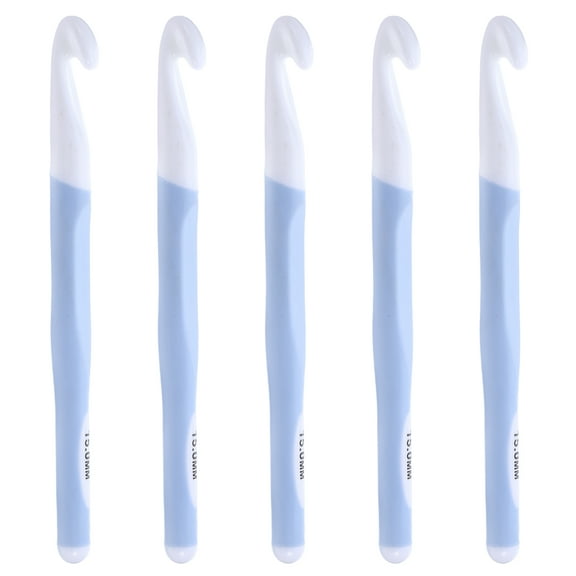 LOLIPPYY 5Pcs Ergonomic Multi Color Jumbo Crochet Hooks with Tpr Soft Grip for Chunky Yarn Sewing and Weaving Projects