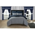 thumbnail image 2 of Chic Home  Pinch Pleated Design Reversible Chevron Pattern Comforter Set with Sheets, Window Treatments & Decorative Pillows - Navy - Queen - 20 Piece, 2 of 8