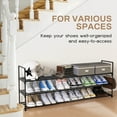 thumbnail image 6 of Riousery 3-Tier Stackable Shoe Rack Organizer with Metal Frame, 56.7 Inch Length, Holds 20 to 25 Pairs, Black, 6 of 8