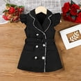 thumbnail image 7 of Miluxas Girl Bodycon Dresses,Business office Midi Cap Sleeve Button Pencil formal Outfits Black 1-2Years, 7 of 7