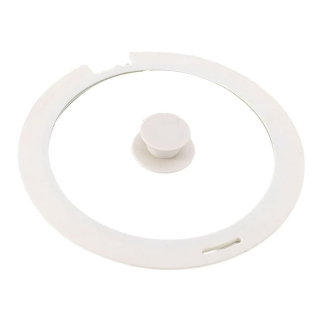 Tapa de silicona, cubierta superior de vidrio, accesorios de cocina, cubierta de vidrio, tapa de sartén de repuesto de silicona, sartén de Blanco S