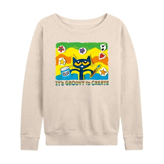 Pete The Cat - Groovy To Create - Women's Lightweight French Terry Long Sleeve Shirt