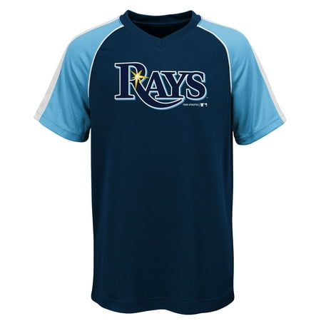 - MLB Tampa Bay RAYS TEE Short Sleeve Boys Fashion Jersey Tee 100% Polyester Pin Dot Mesh Jersey Team Tee 4-18