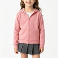 thumbnail image 3 of RFQWOVSR Girls Solid Color Zip Up Hoodie Soft Comfortable Casual Jacket 2-3 Years, 3 of 6