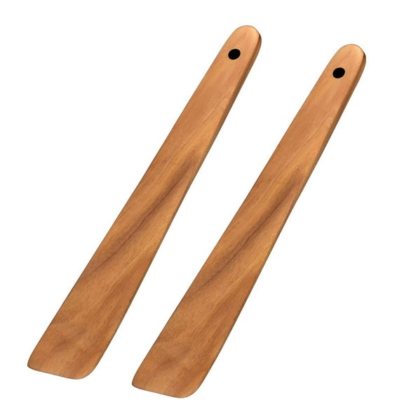 FACEGA 2Pcs Wooden Spatula for Cooking,Wooden Material Wooden Spatula,Environmentally Friendly and Harmless Wooden Spatula for Cooking,Brown