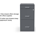 thumbnail image 4 of 3-Drawer Vertical File Cabinet, Letter Size Documents, Lockable & Mobile, 18.9" D x 14.3" W x 26.8" H, Charcoal, 4 of 9