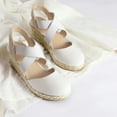 thumbnail image 3 of Bocca Women's Crisscross Elastic Wedge Sandals White Ankle Strap Platform Espadrille 7M, 3 of 7