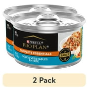 (2 pack) Purina Pro Plan Complete Essentials, Sole Vegetables, Wet Cat Food 3 oz Cans, 24 Pack