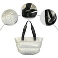 thumbnail image 4 of Kukuzhu Puffer Tote Bag, Large Soft Trendy Puffy Bags for Women Light Cotton Padded Quilted Tote Bag Crossbody Bag, 4 of 6