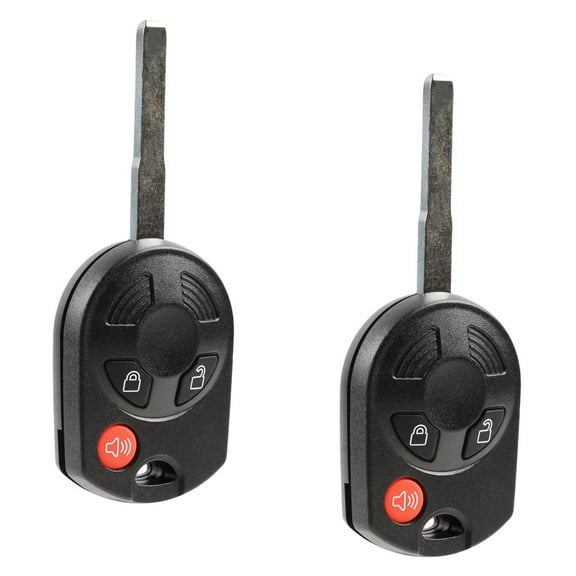 KeylessOption replacement blank key   remote for 2011-2019 Ford vehicles (164-R8007) 3-button high security fob, 2 pack