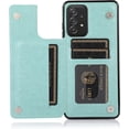 thumbnail image 4 of Case for Samsung Galaxy A53 5G, Luxury PU Leather Flip Case [Two Magnetic Clasp] [Card Slots] Stand Function Embossed Flower Pattern Durable Soft TPU Back Wallet Cover - Green, 4 of 15