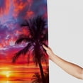 thumbnail image 3 of Orinice  Ocean Sunset Shower Curtain Tropical Hawaii Beach Palm Tree Leaf Nautical Sunrise Coastal Orange Sky Sea Wave Nature Scenery Summer Purple Black Fabric Bathroom Curtain Set with Hook 69x72, 3 of 7