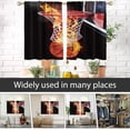 thumbnail image 4 of Basketball Window Curtains for Kitchen Kids Boys Sports Mens Teen Cool Black Orange Small Short Home Living Room Bedroom Bathroom Drapes Treatment Tiers Fabric 1 Pair, 27.5" W x 39" L, Modern, 4 of 6