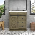 thumbnail image 7 of DreamCurship Bathroom Vanity with Sink Combo, White Bathroom Storage Cabinet with Drawers, Farmhouse Bathroom Vanity Cabinet with Sliding Barn Doors, Wash Gray, 7 of 7