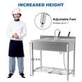 thumbnail image 6 of Aoile Kitchen Sinks with Faucets, 39.3" Free Standing Single Bowl Sink W/Storage Rack for Restaurants, Garages, Laundry, Silver, 6 of 8