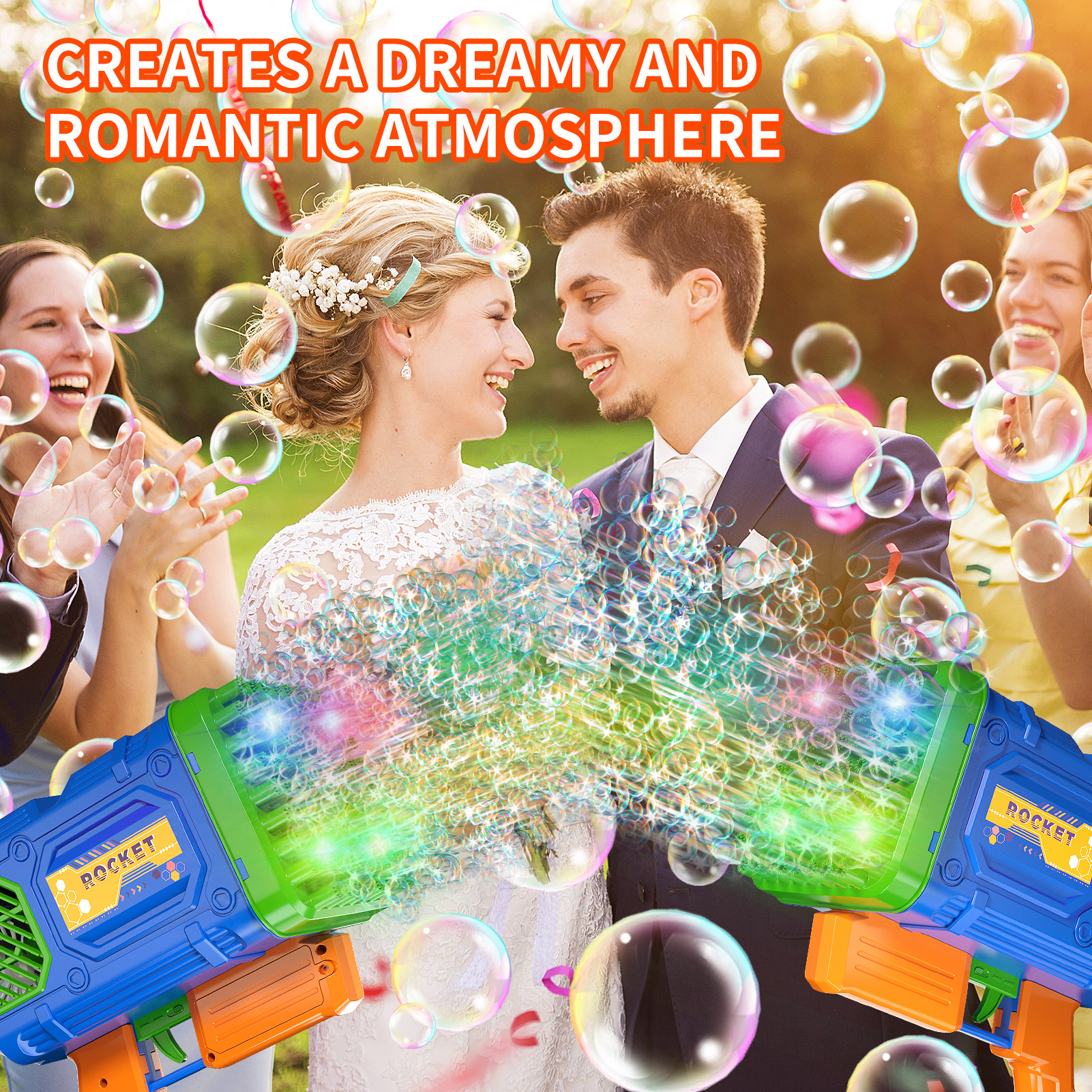 Bubble Machine Kids Toys, Green Bubble Maker with Colorful Lights and Thousands Bubbles, Outdoor Toy Birthday Party Favors Gifts for Boys Girls Age 3 4 5 6 7 8 9 10 11 12 Years Old