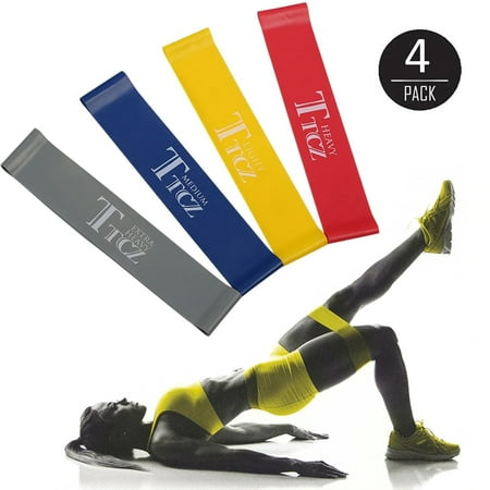 Exercise On The Go EEEKit 4 Pcs Exercise Resistance Loop Bands, Workout Yoga Bands, for Stretching Training, Physical Therapy and Home Fitness ()
