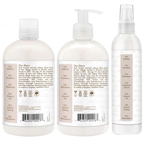 SheaMoisture Shampoo & Conditioner + Leave-in Treatment, Daily Hydration with Coconut Oil, Hair Detangler, Frizz Control, Cruelty-Free (3 Piece Set)