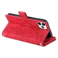 thumbnail image 6 of Nalacover for iPhone 11 Pro Embossed Floral Pattern PU Leather Crossbody Case with Shoulder Strap,Shockproof Magnetic Flip Kickstand Credit Card Slots Zipper Pocket Wallet Phone Case,Red, 6 of 9