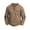 Khaki, variant on Men's Shirt Button Up Crew Neck Textured Loose Long Sleeve Lightweight Casual Vintage Pullover Shirt Tops with Elbow Patch Black L