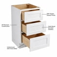 thumbnail image 4 of LUXEYARD Kitchen Base Cabinets, Base Cabinet with Drawers, RTA Cabinet, Unassembled, Shaker Style, Full Overlay for Kitchen, Laundry Room and More (White, 24" W X 34.5" H X 24" D), 4 of 8
