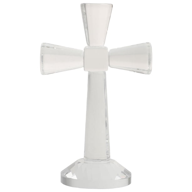 Figura de cruz de cristal, estatua de cruz de escritorio, adorno de cruz de escritorio, recuerdo de cruz