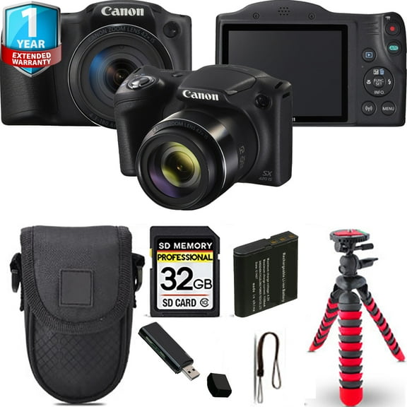Canon PowerShot SX420 IS Digital Camera (Black)   Spider Tripod   Case  1 Yr Warranty (International Version)