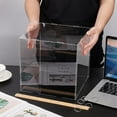 thumbnail image 4 of Clear Acrylic Display Case with Black Base & 4 Pcs Rubber Rings 10x10x10 Inch Cube Clear Self-Assembly Acrylic Box Dustproof Protection Showcase, 4 of 8