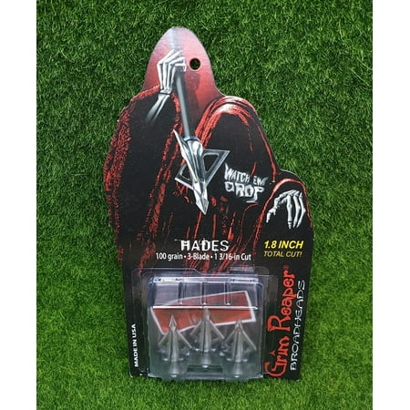 Grim Reaper Hades Fixed-Blade Broadhead 100gr 3-Blade 1 3/16 Cut (3-Pack) - 2203