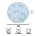 thumbnail image 3 of 15.4" Round Placemat Set of 4 Polyester Fabric Place Mats Non-Slip Dining Kitchen Table Mats for Kitchen Party Decor Pastel Blue Bows and Dots, 3 of 5