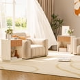 thumbnail image 2 of Fluted Nightstands Set Of 2, Modern Mid - Century Wood Bedside Table With Drawer & Open Storage Shelf, End Table For Bedroom, Living Room, Office, Sofa Side Couch (White+Oak), 2 of 10