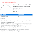 thumbnail image 2 of Automatic Transmission Selector Cable - Compatible with 2008 Saturn Astra, 2 of 2