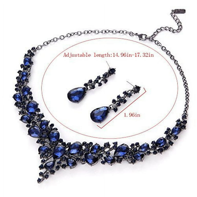 Molie Youfir Bridal Austrian Crystal Necklace and Earrings Jewelry