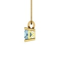 thumbnail image 3 of Clara Pucci 18K Yellow Solid Hypoallergenic Gold 0.5Ct Natural Swiss Blue Topaz Princess Cut Solitaire Designer Necklace Pendant For December, 3 of 6