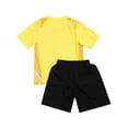 thumbnail image 4 of Zaldita Kids Boys Football Uniform Soccer Jersey V Neck Short Sleeve T Shirt Tops with Drawstring Yellow L, 4 of 7