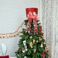 thumbnail image 1 of HLONK Leg Red Tree Top Hat Fabric Bow Compression Folding Christmas Tree Top Hat, 1 of 5